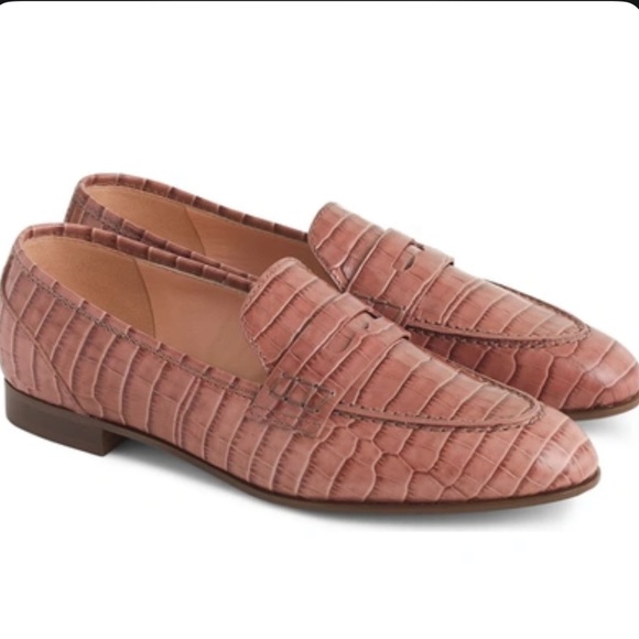 J. Crew Academy Penny Loafer in Embossed Croc - Picture 6 of 9
